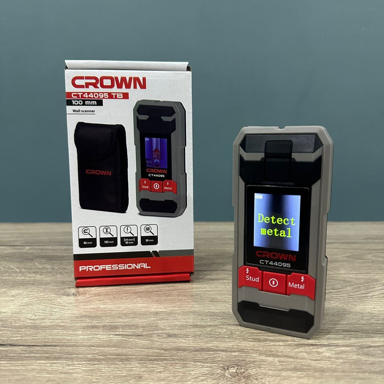 SCANNER DETECTEUR METAL FIL SOUS TENSION CUIVRE ELECTRICITE BOIS CROWN CT44095 TB SANS FIL